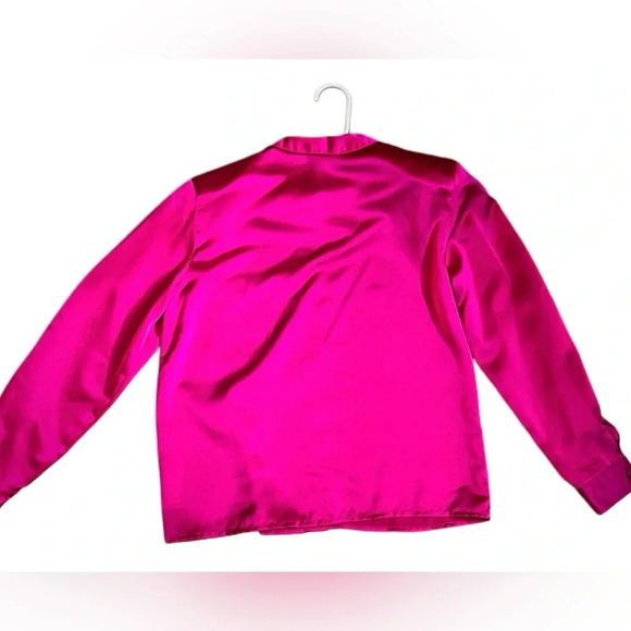 Hot Pink Fusua Jones New York button up long sleeve blouse - Picture 5 of 7